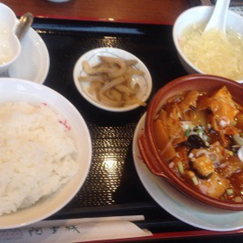 日替わり・豚肉と揚げ豆腐辛味炒め(阿里城 晴海トリトン店)