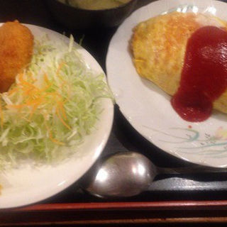 チキンライスとクリームコロッケ (千味レストラン)