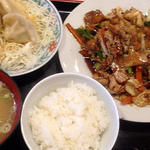 中華定食・キャベツ肉炒めと水餃子(千味レストラン)