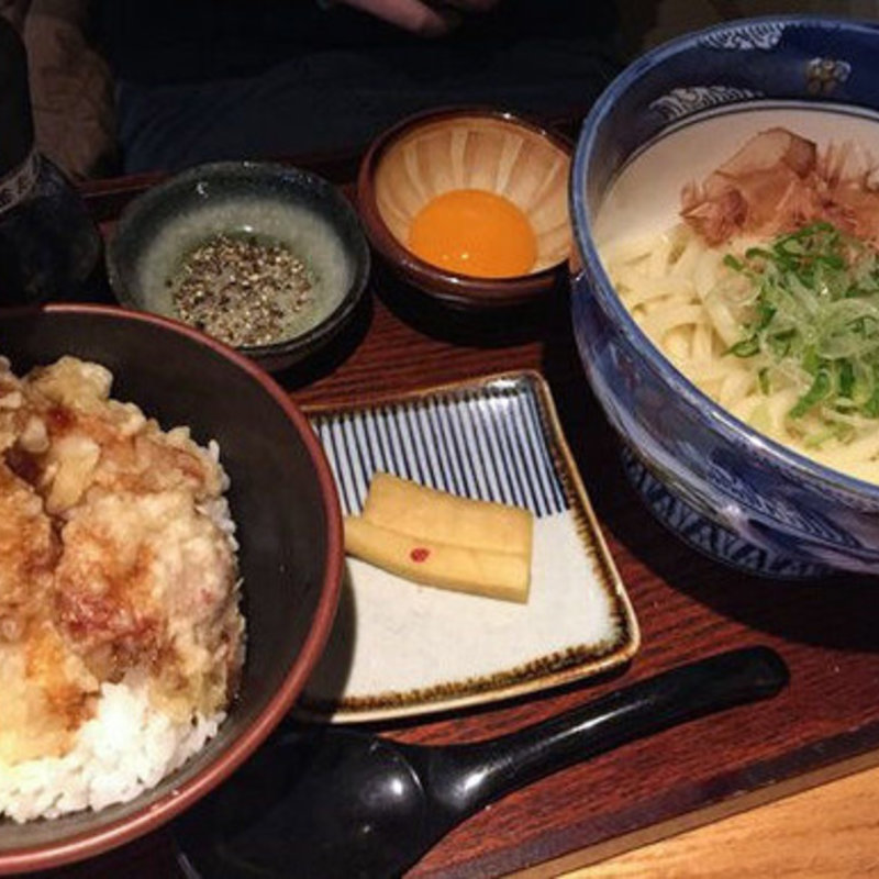 海老竹輪ミニ天丼と讃岐うどんセット(天眞屋 )