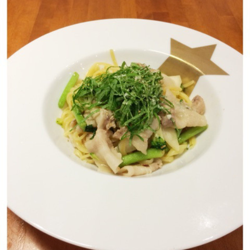 豚肉とブロッコリーのオイルパスタ(金星パスタ 南船場本店)