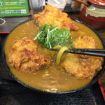 鶏天カレーうどん(極楽うどん Ah−麺)