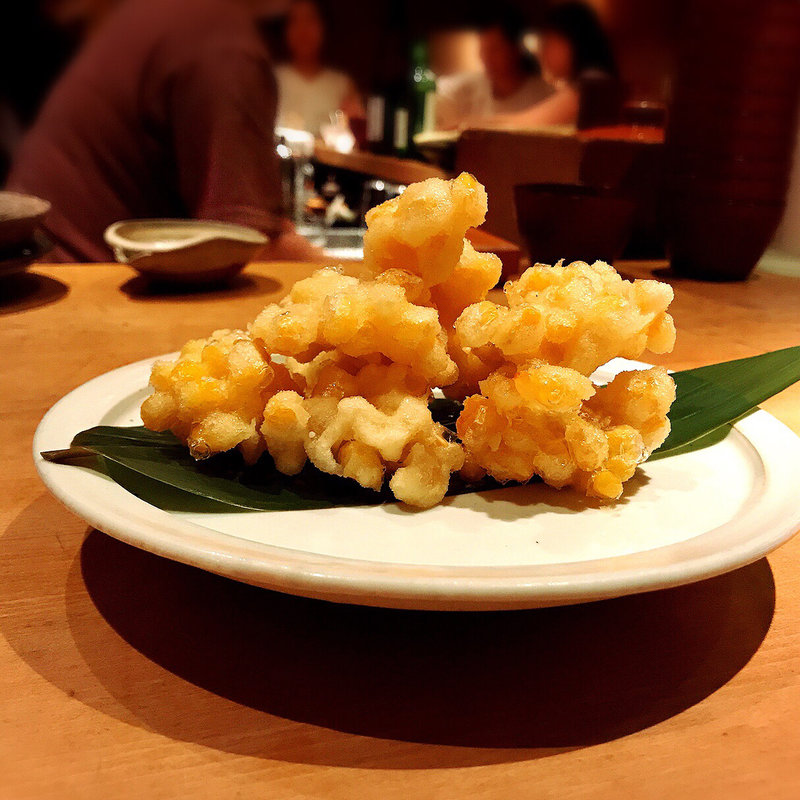 とうもろこし天婦羅(おわん 池尻本店)