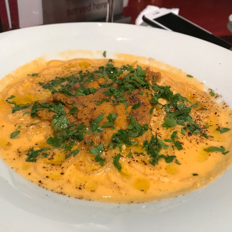 ウニのクリームパスタ(ビストロ向日葵)
