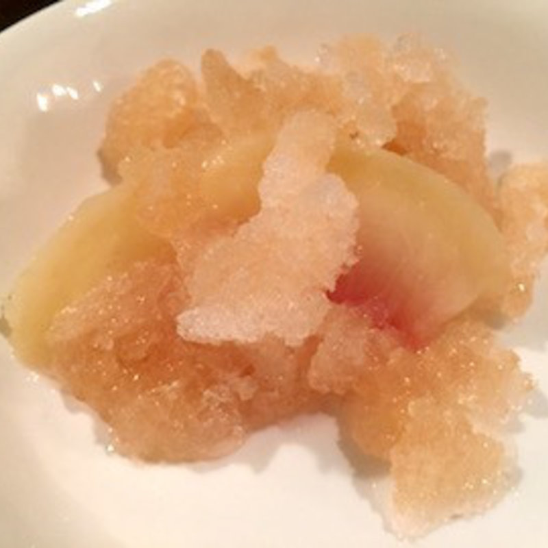 桃のコンポート、桃のグラニテ(レストラン 愛と胃袋 )