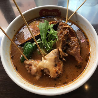 パリパリ知床鶏と野菜カレー(スープカリー スアゲ プラス 本店)
