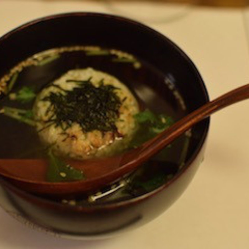 ジャコ菜飯の焼きおにぎり茶漬け(浅草 おと)