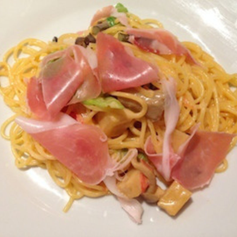 SP:生ハムと山菜のウニクリームパスタ(ボナペティート パパ 中野店)