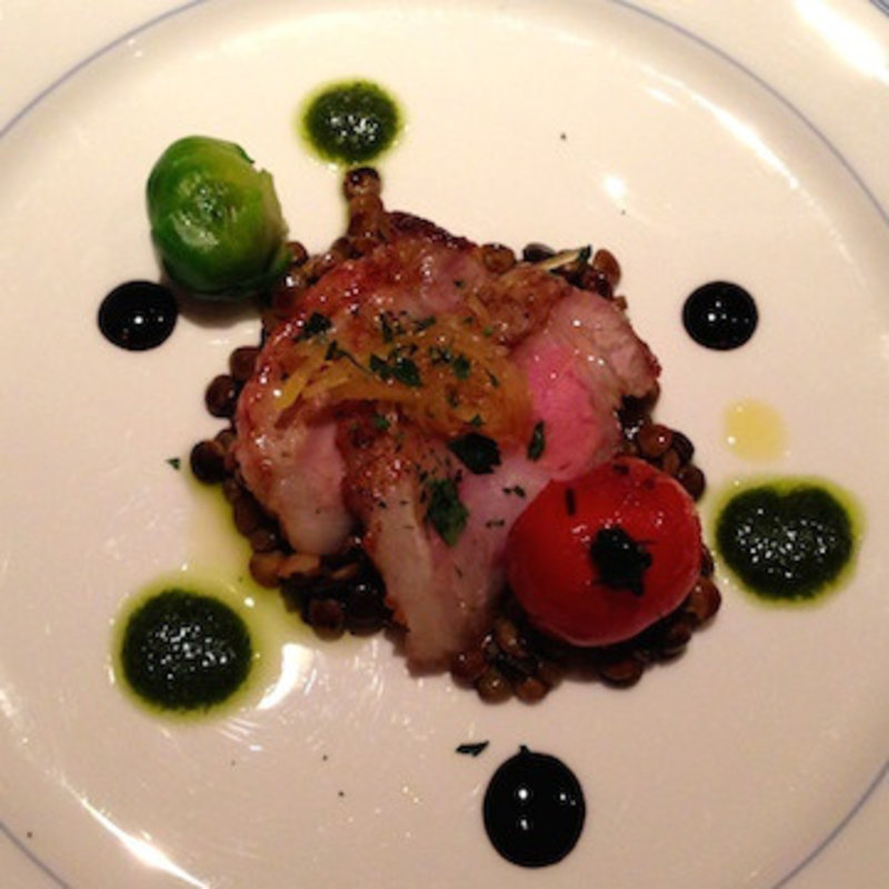 岩手県産　岩中豚ロースのグリル　パイナップルとココナッツのソース(びすとろ 集)