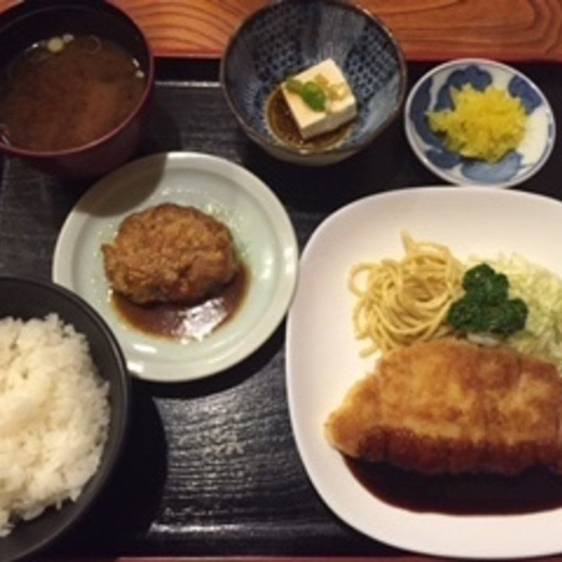 A 焼かつ＋ハンバーグ(たいら)