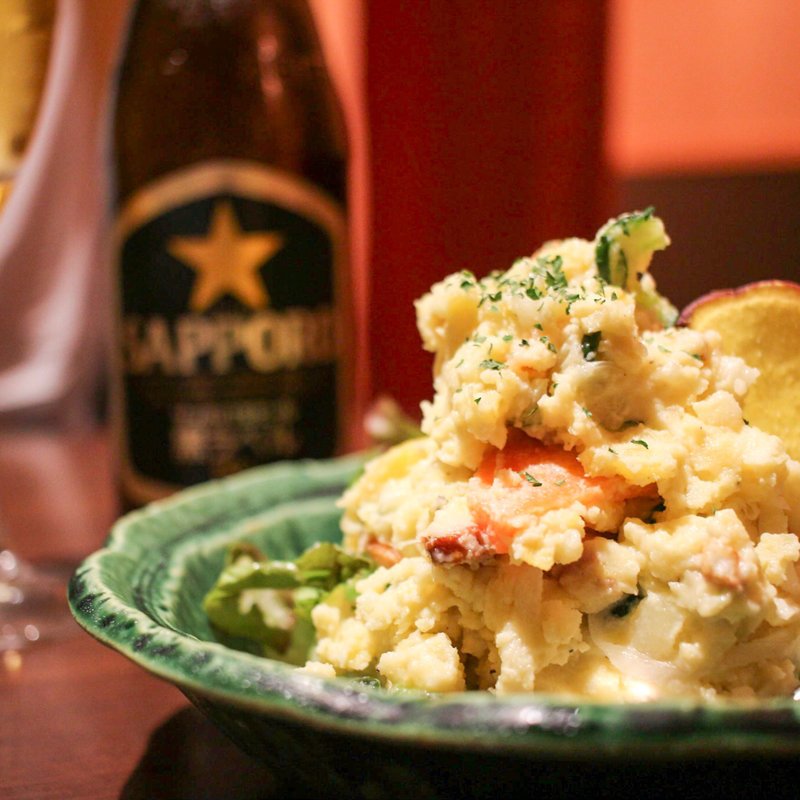 自家製インカの目覚めのポテサラ( 蕎麦・鮮魚 個室居酒屋 へぎ蕎麦 村瀬 田町本店 )