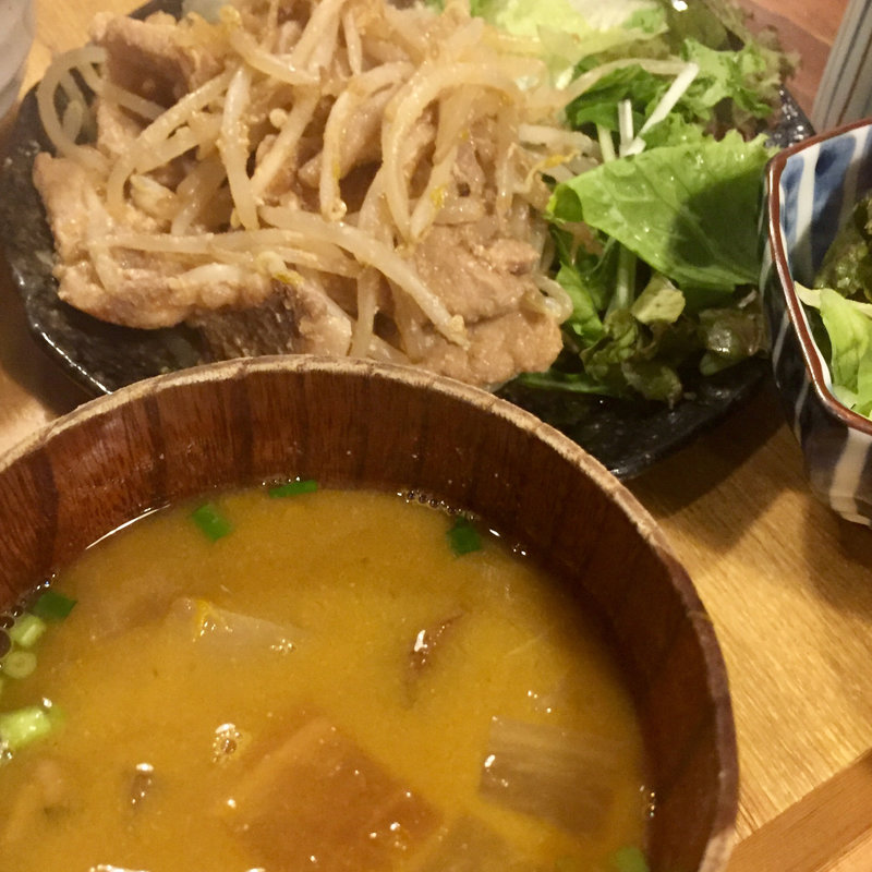 生姜焼き定食(九州居酒屋 かてて 八丁堀本店)