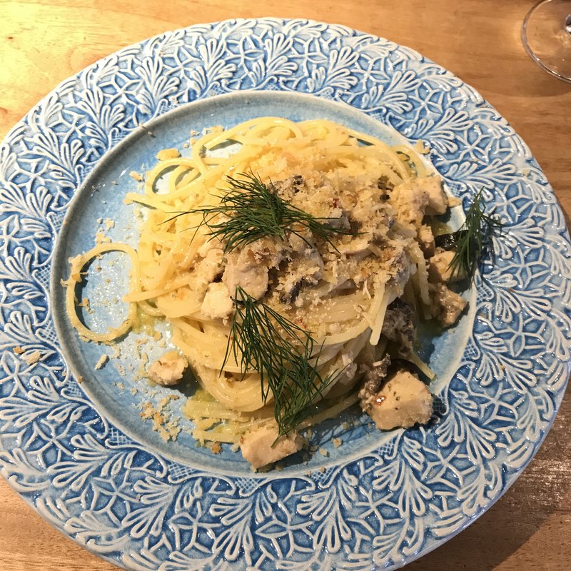 スパゲッティ　メカジキと黒オリーブのソース(ガル エデン)