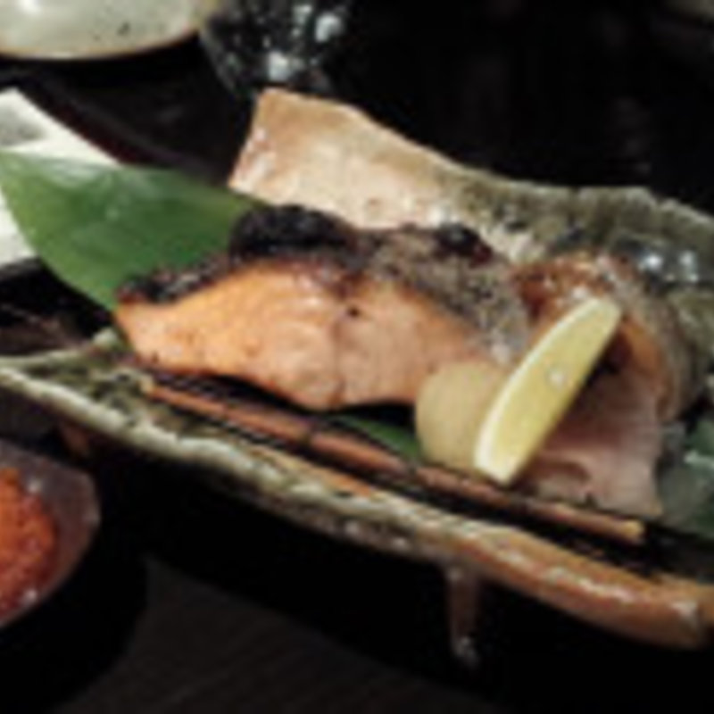 鮭の炭火焼(海老の髭)