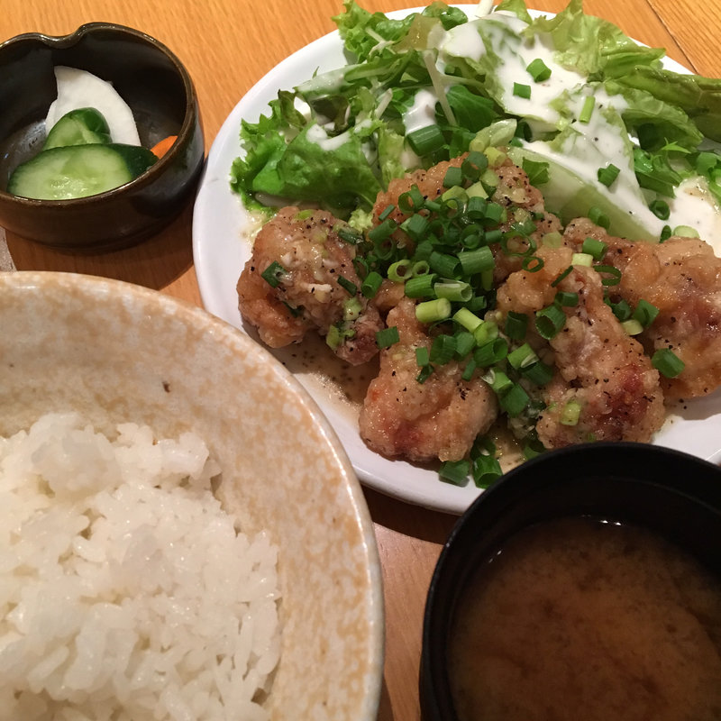 ねぎまみれ鶏唐定食(をどり 大手町)