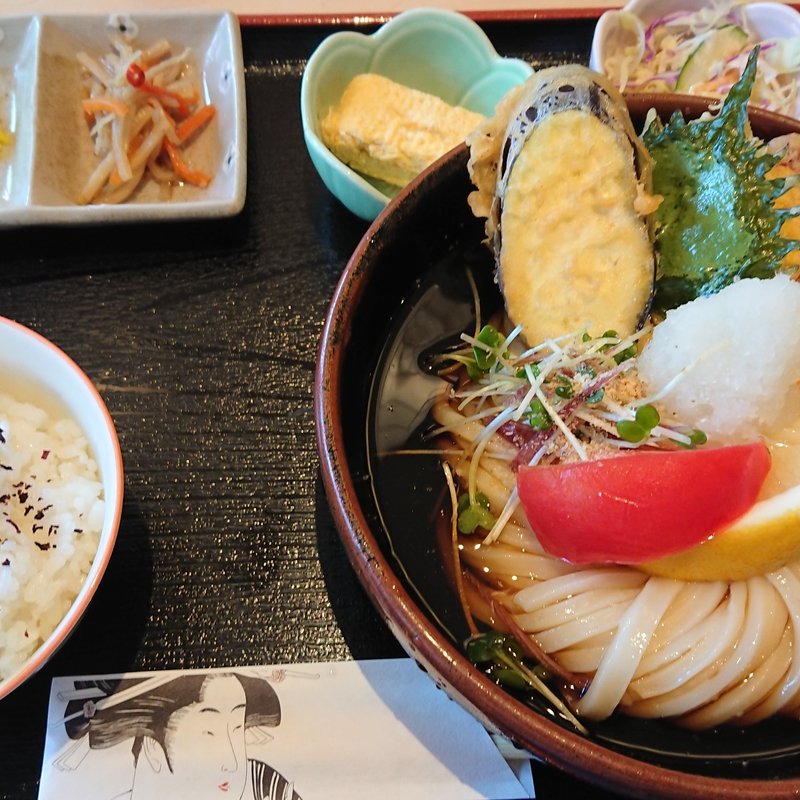 野菜天ぶっかけ　お昼のランチセット　(うどん和)
