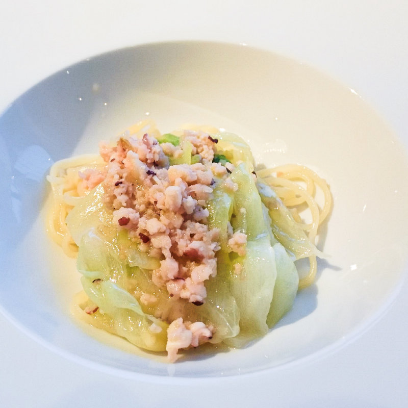 リングイネ ミンチにした蛸とレタスのソース(星野リゾート ウトコ オーベルジュ＆スパ （【旧店名】UTOCO Deep Sea Therapy CENTER ＆ HOTEL）)