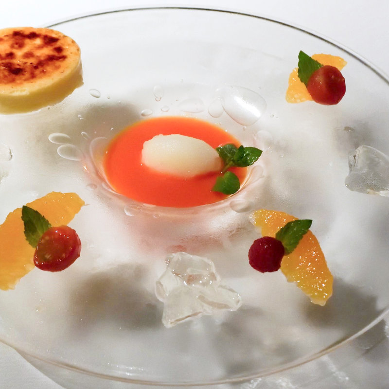 レモンチェロのシブースト ブラッドオレンジソース(星野リゾート ウトコ オーベルジュ＆スパ （【旧店名】UTOCO Deep Sea Therapy CENTER ＆ HOTEL）)