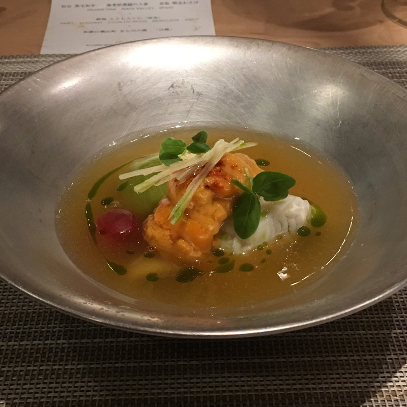 鮎魚女のブレゼ 雲丹 バジルオイル(SUGALABO )