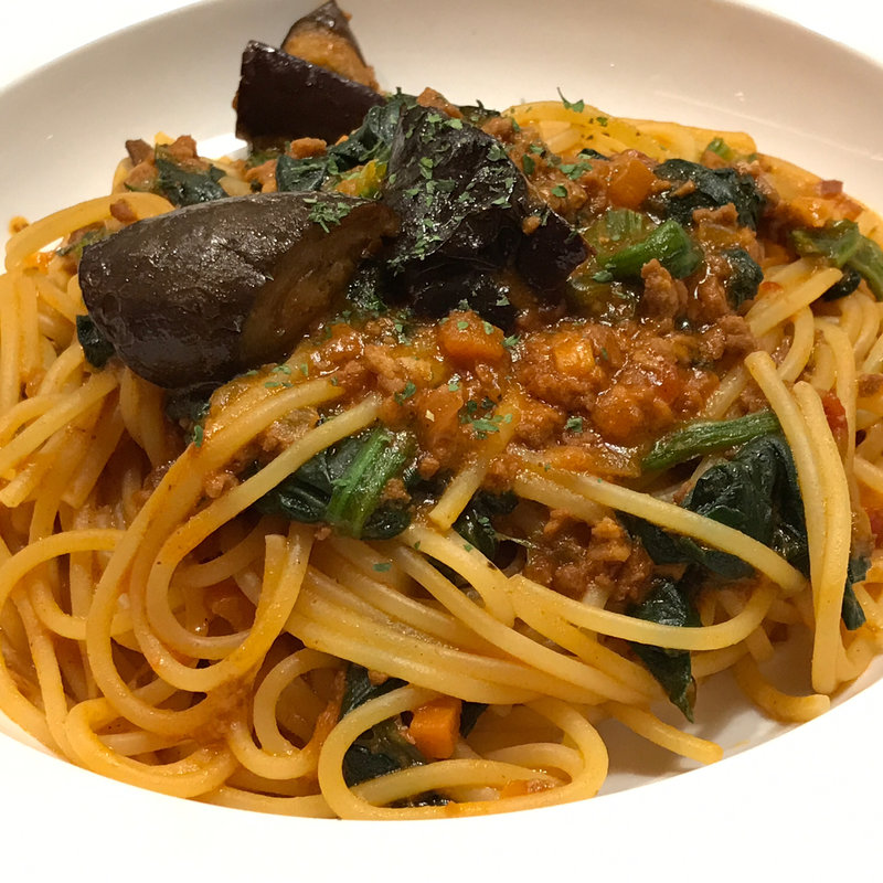 なすとほうれん草のミートソーススパゲティ(ガスト 大今里店 )