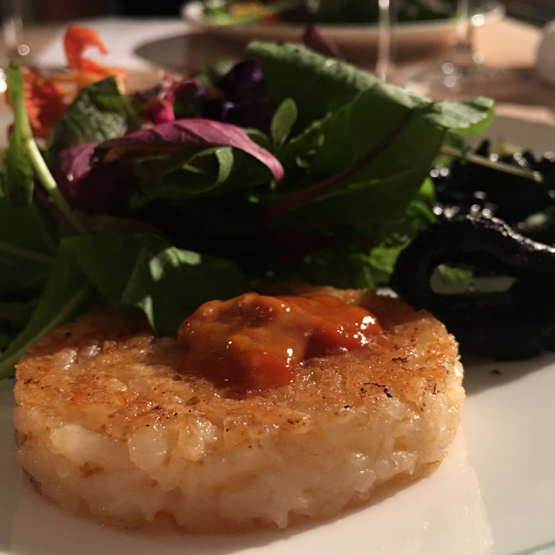 Anisサラダ イカ墨と塩雲丹の焼きリゾット(Restaurant Anis (レストラン アニス))