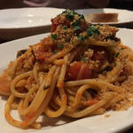 秋刀魚 松の実 トマト スパゲッティ