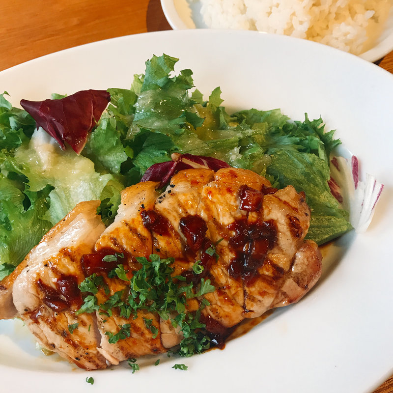 ポークグリルステーキ 桃ソース(グロリアス チェーン カフェ （glorious chain cafe）)