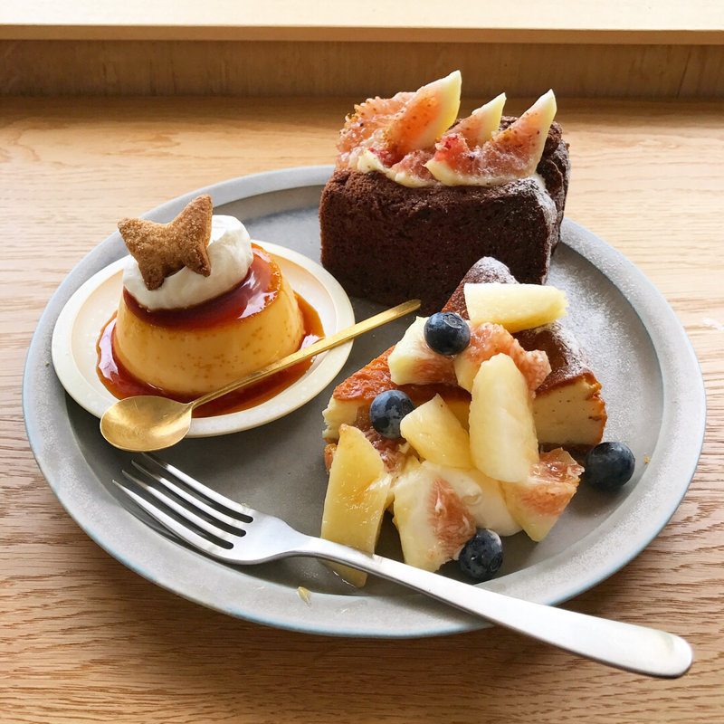 チョコシフォンケーキ、プリン、チーズケーキ(cocori)