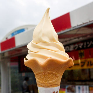 岡山県産 白桃ソフトクリーム(豊浜サービスエリア（上り線）スナックコーナー )
