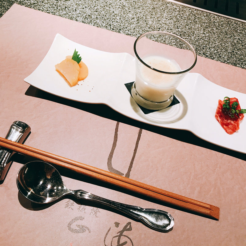 紫檀コース 前菜(鉄板焼 山海)