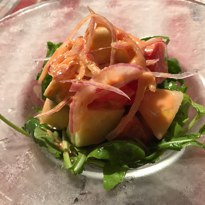 桃と水茄子 フルーツトマトのサラダ(CIRCULO 丸の内)