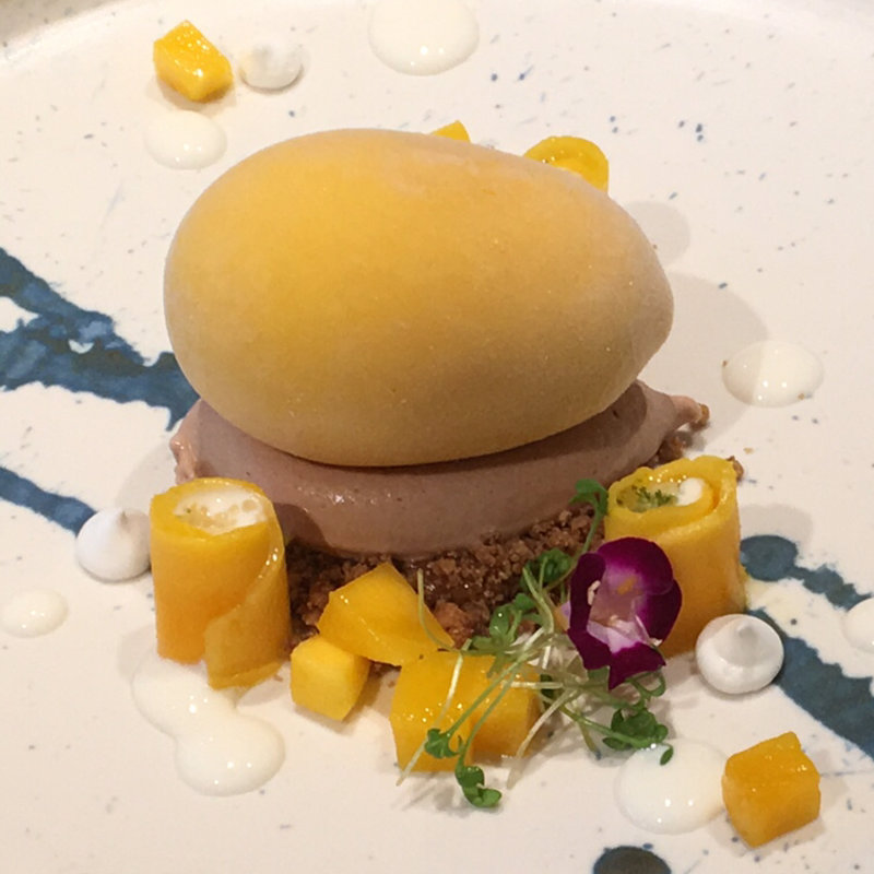 マンゴーフロマージュとコンニャクチョコレートアイス(JANICE WONG)