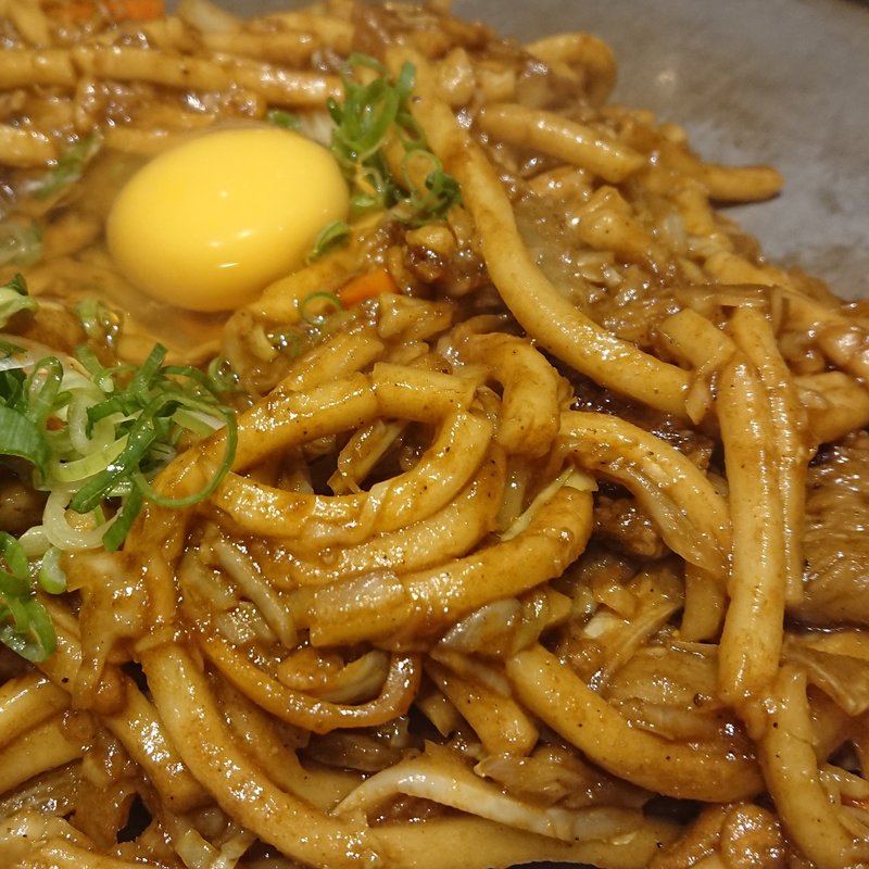 牛肉のカレー焼うどん(玉子付)　(お好み焼き　狸狸亭 なんば店 )