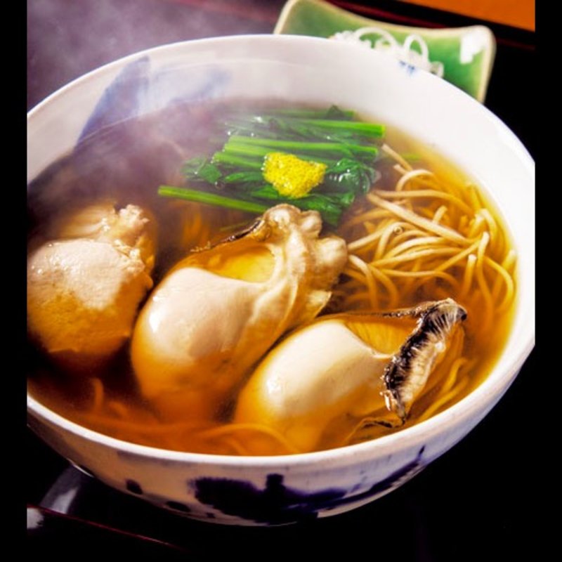 温かいかき蕎麦(江戸蕎麦 ほそ川)