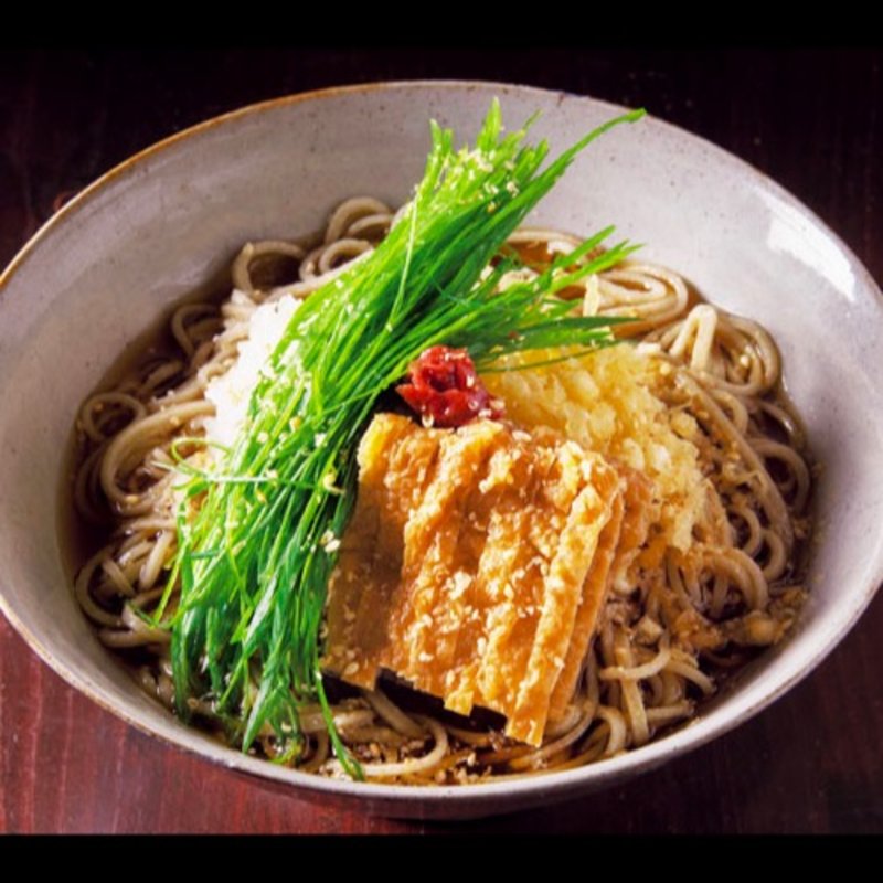 九条ねぎと刻みきつね(お蕎麦の しらかめ)