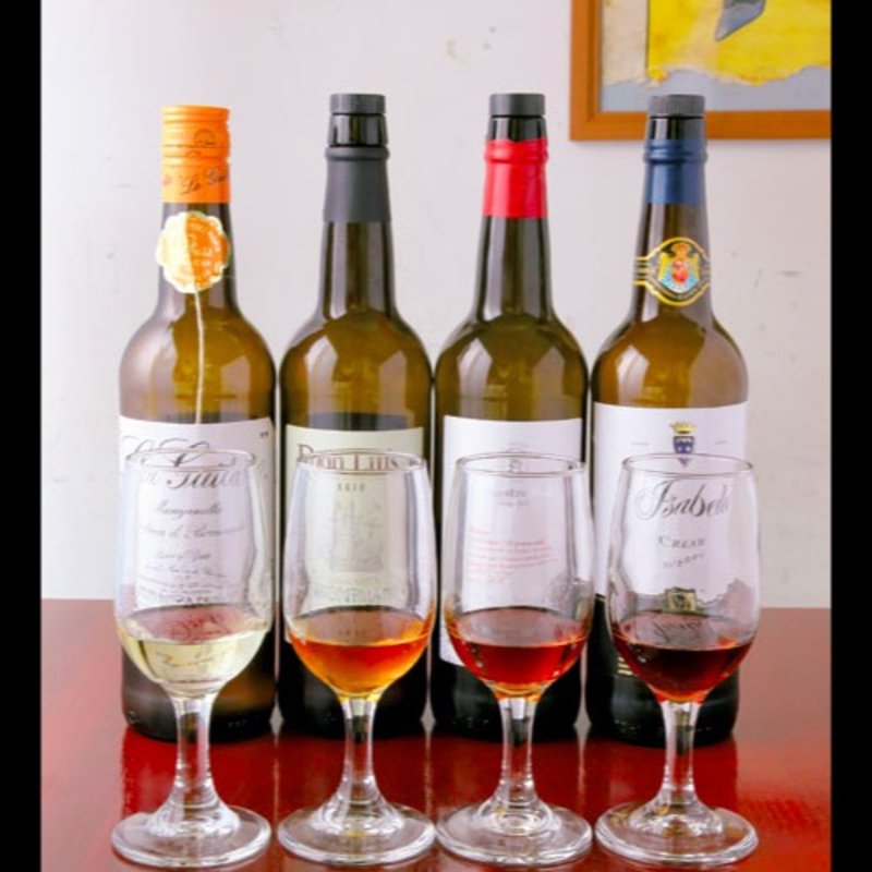 シェリー酒タイプ別4種の飲み比べ(Bar FUKURO)