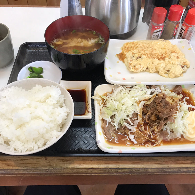だし巻きしょうが焼き定食(にしな)