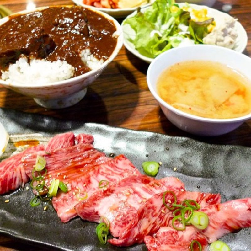 松阪牛カルビ ランチセット付き(一頭買焼肉 玄 浅草本店)