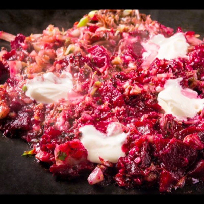 牛すじビーツもんじゃ(お惣菜と煎餅もんじゃ さとう)