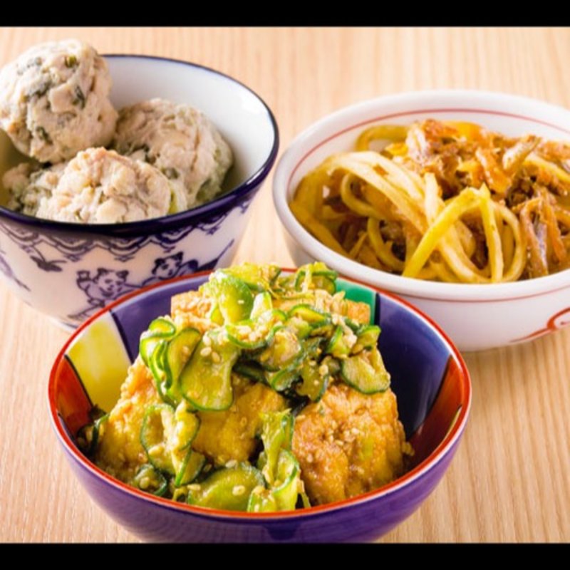 惣菜3種盛り(お惣菜と煎餅もんじゃ さとう)