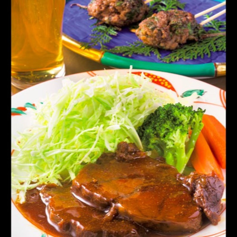 （夜）牛煮込みステーキ(いわて門崎丑牧場 新宿御苑前店)