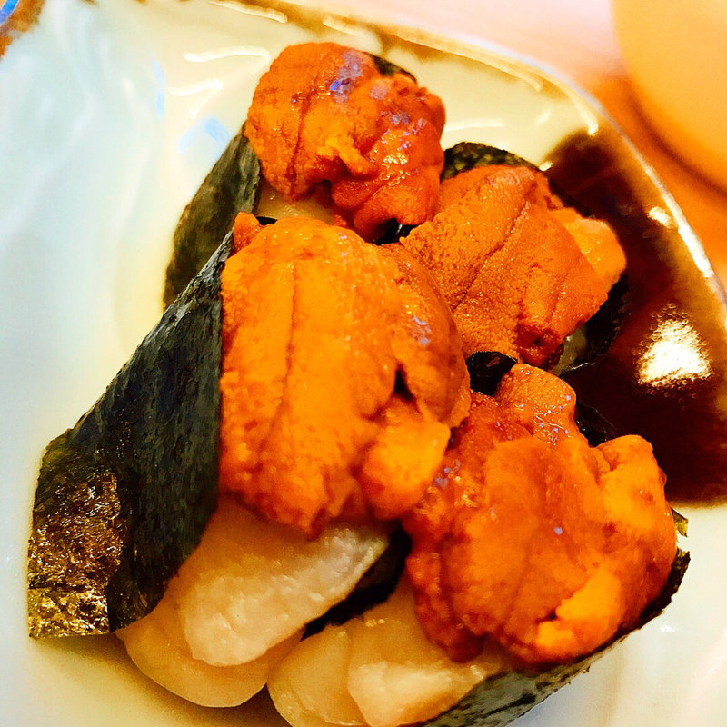 雲丹とホタテ軍艦(海物山物)