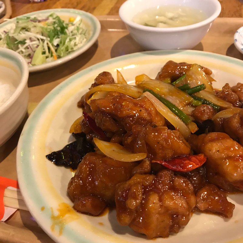 週替わりランチ 鶏唐揚げの甘辛炒め(24H 北京ダック専門店 中国茶房８ 赤坂店 Chinese café Eight)