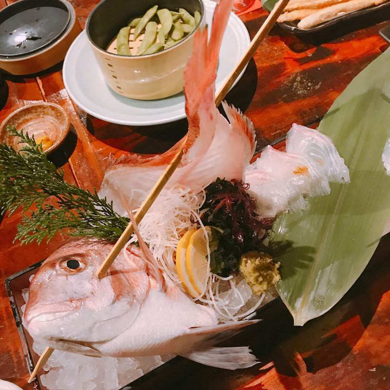 鯛の活き造り(釣船茶屋 ざうお目黒店)