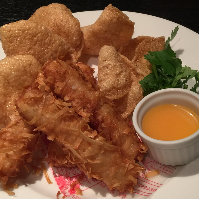 海老スティック＆黒胡椒えびせん　チリマヨソース(スーパードライ 東京ソラマチ （ＳＵＰＥＲ“ＤＲＹ”）)