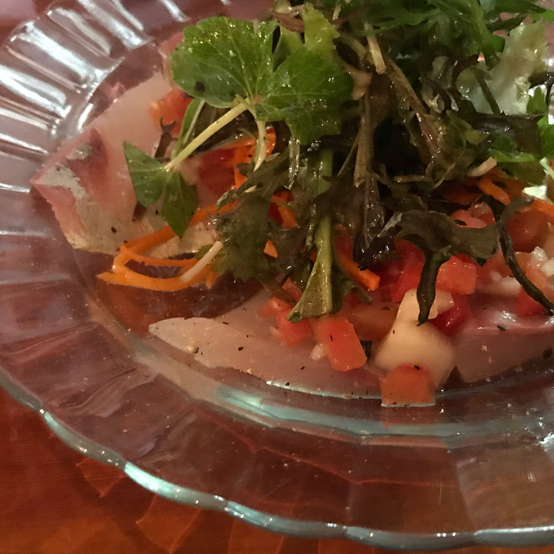 カンパチのカルパッチョ(仙人掌)