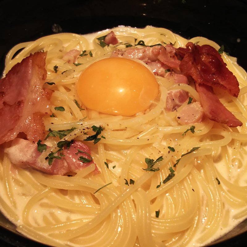 カマンベールチーズとカリカリベーコンのカルボナーラ(洋麺屋 五右衛門 川崎アゼリア店)