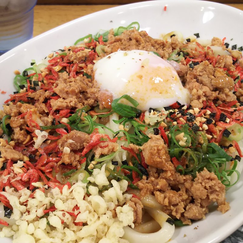 痺れ汁なし担々うどん(はなまるうどん 京急川崎駅前店)