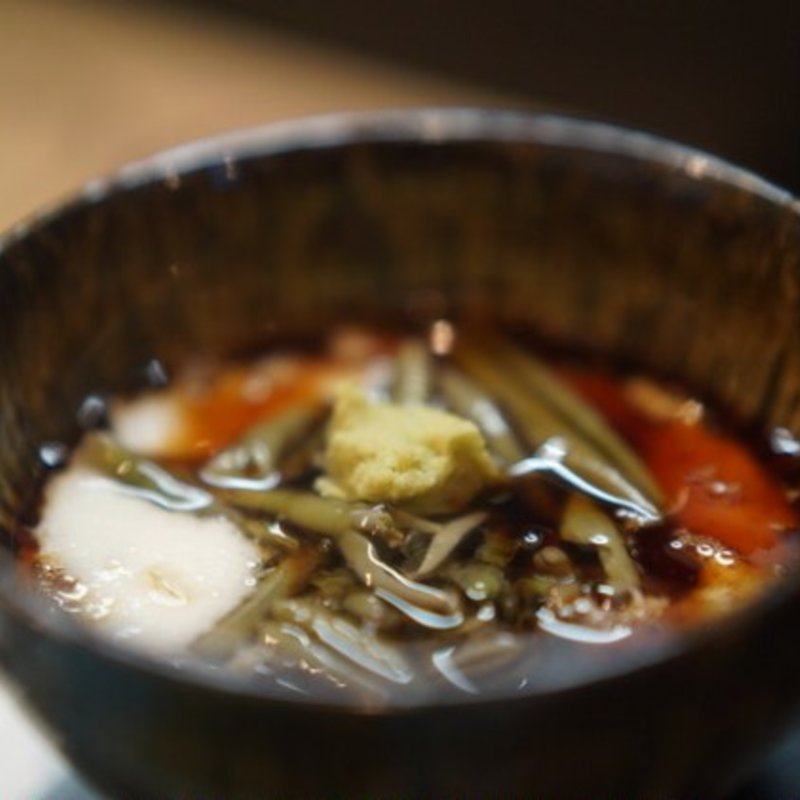 山芋とじゅんさい(食事とうまい酒 文)