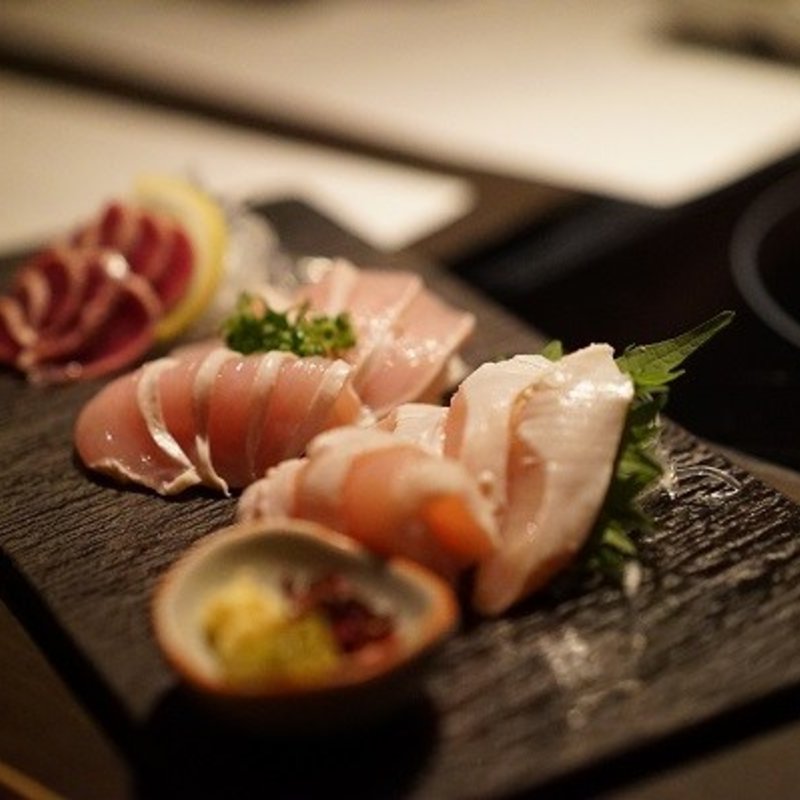 鶏刺し三種盛り(美神鶏 )